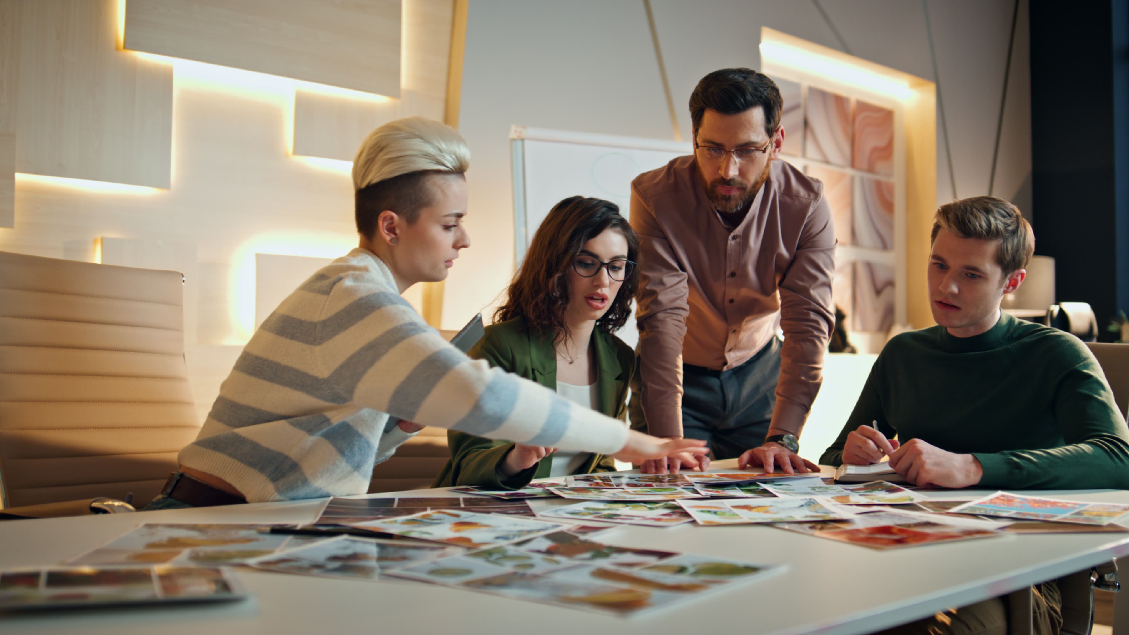 Team working on board game design